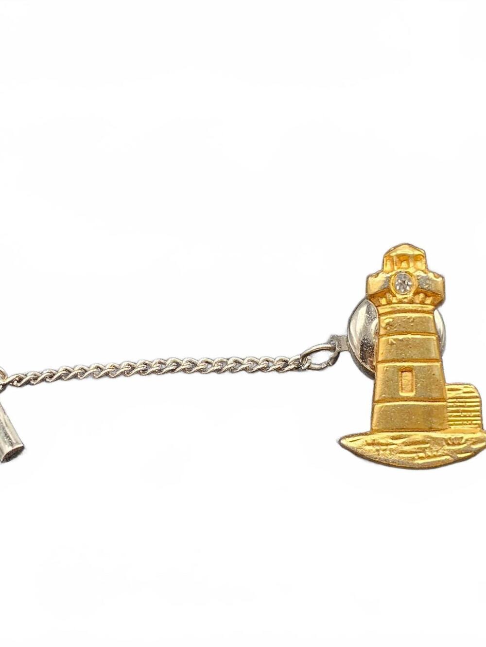 Lighthouse Tie Tack with Chain